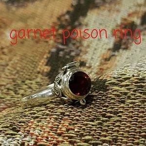 Dainty Garnet Poison Ring Sterling Silver